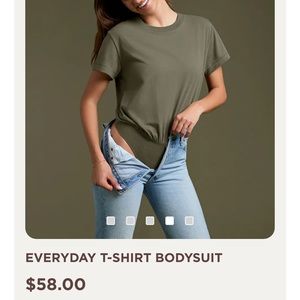 Nuuds everyday tshirt bodysuit. Olive green. Size small.